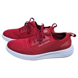 Cole Hann Red Gransport Journey Knit Sneakers Shoes Men's Size 9M
